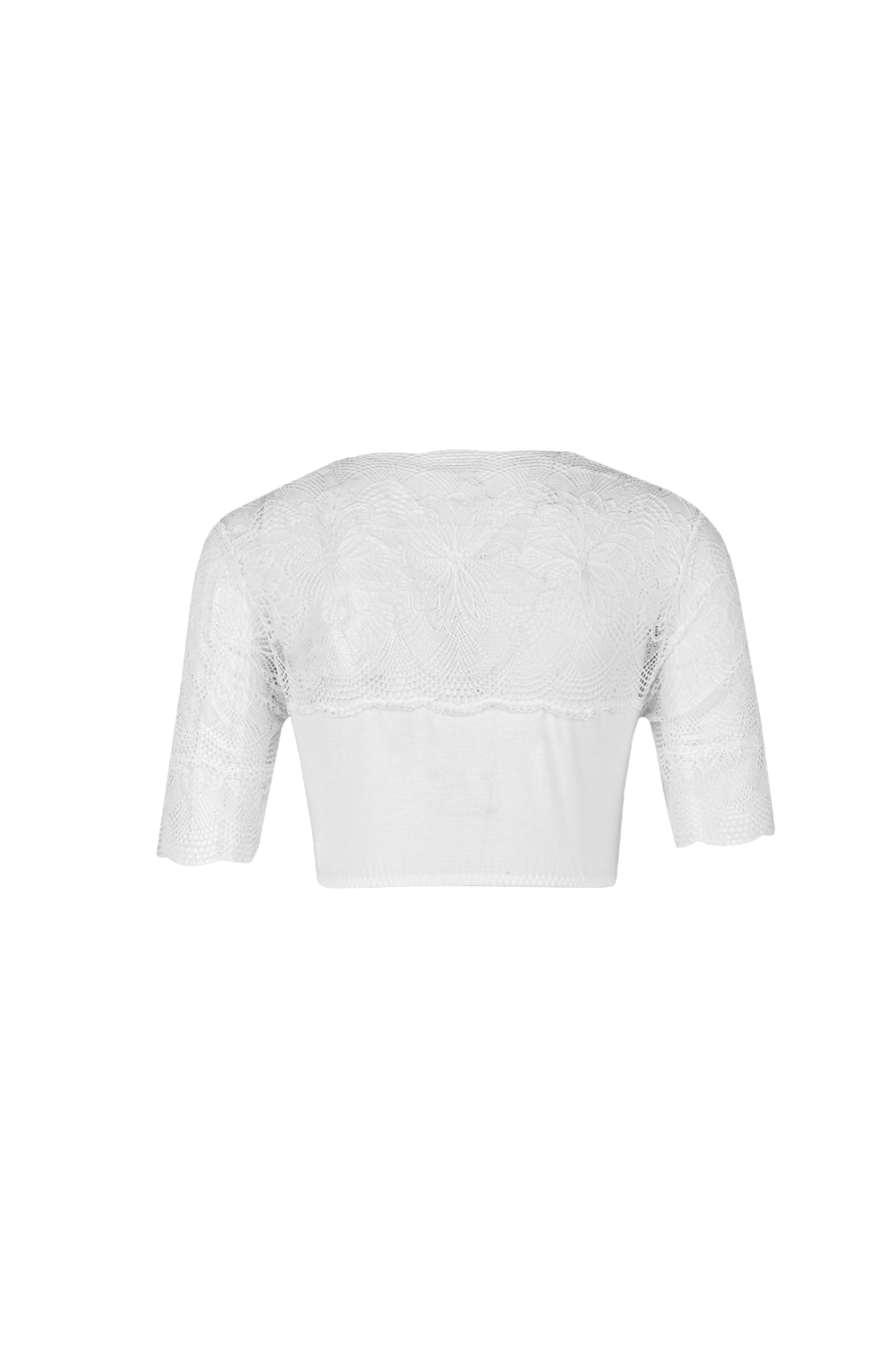 Nina von C. Dirndlbluse Halbarm – Spitze Offweiß