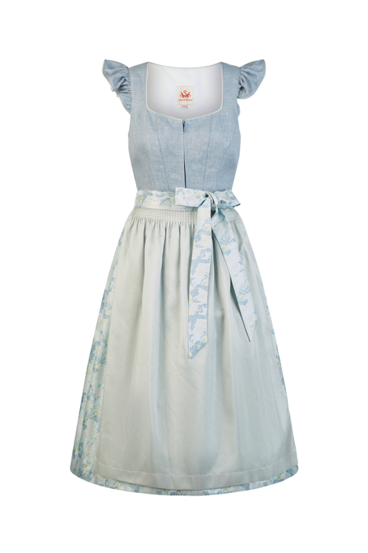 Spieth & Wensky Hadi Dirndl 70 cm – Blau oder rosa in Leinenoptik