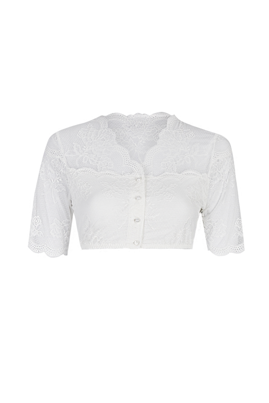 Nina von C. Dirndl-Bluse Julia Halbarm – Weiß