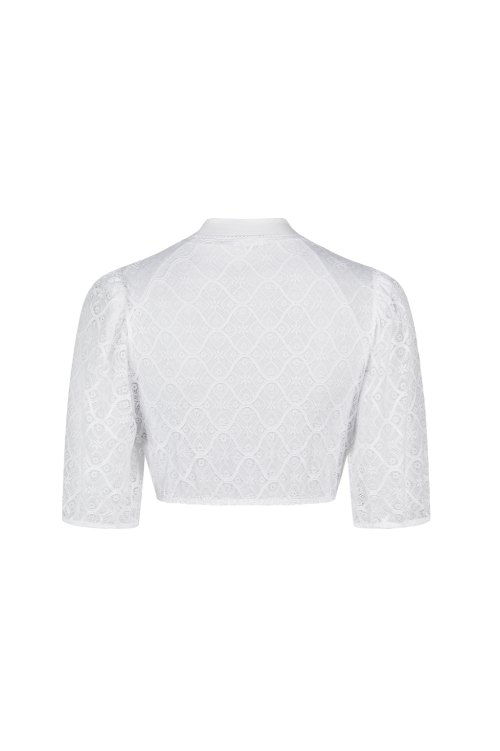 Nina v. C - Dirndl-Bluse Klara – Halbarm mit grafischer Spitze in weiß
