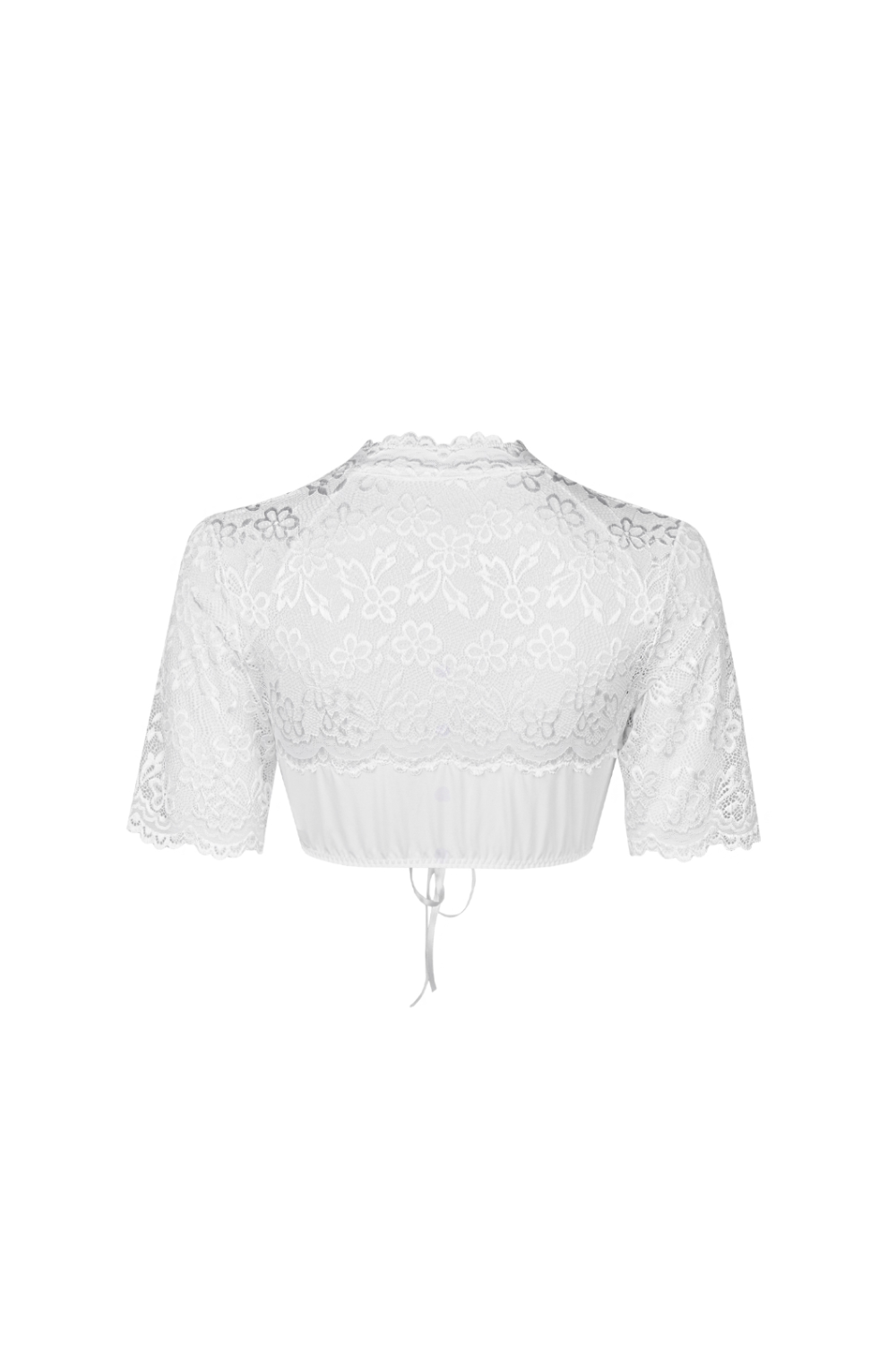 Nina v. C - Dirndl-Bluse Melina – Halbarm mit Spitze und Schnürung, Champagner