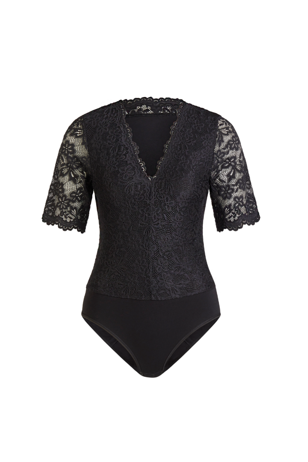 Nina v. C - Body Hanna – Spitze mit V-Ausschnitt in creme und schwarz