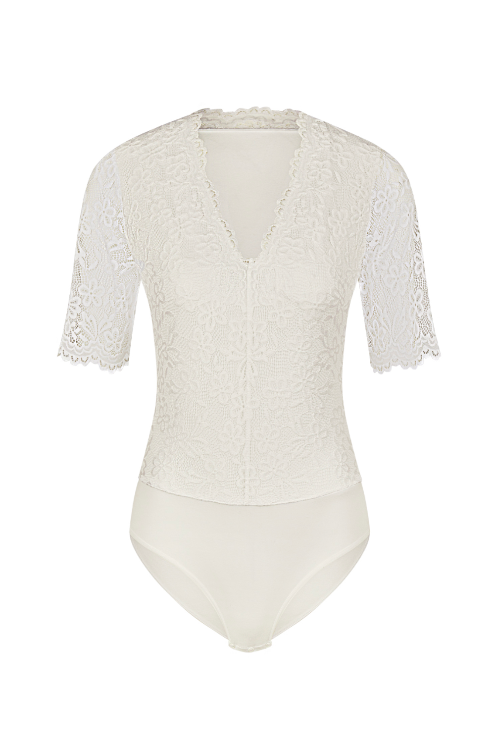 Nina v. C - Body Hanna – Spitze mit V-Ausschnitt in creme und schwarz