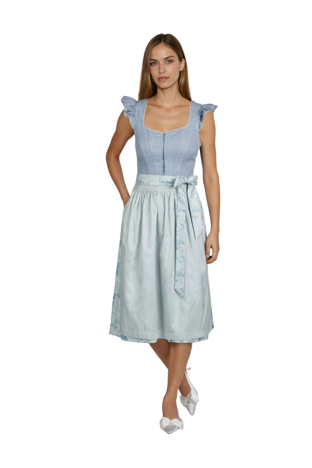Spieth & Wensky Hadi Dirndl 70 cm – Rosa oder blau in Leinenoptik
