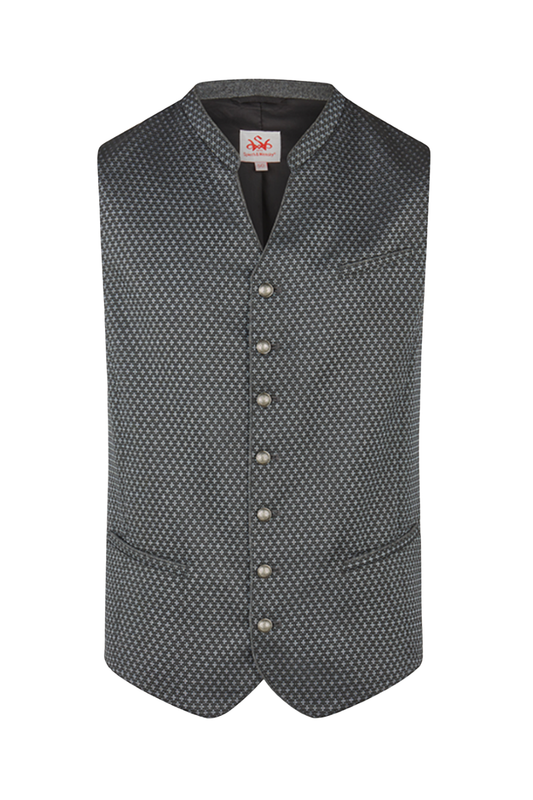 Spieth & Wensky Holger Trachtenweste – Dunkelblau Jacquard