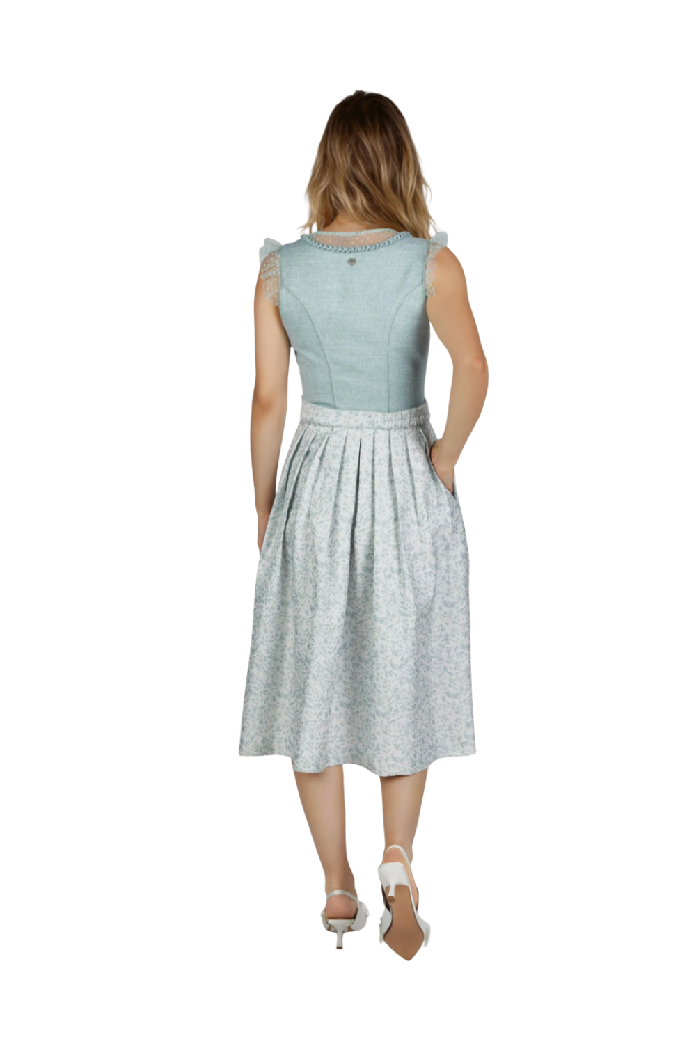 Spieth & Wensky Hala Dirndl 70 cm – Türkis & Gelb